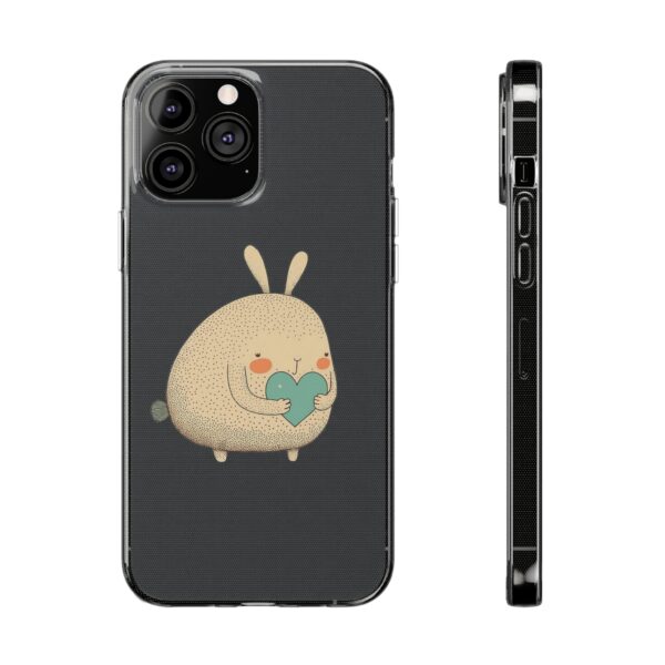 Rainbow Designs Cute Bunny On Clear Silicone Phone Case Custom Phone Cover For iPhone Series - Image 7