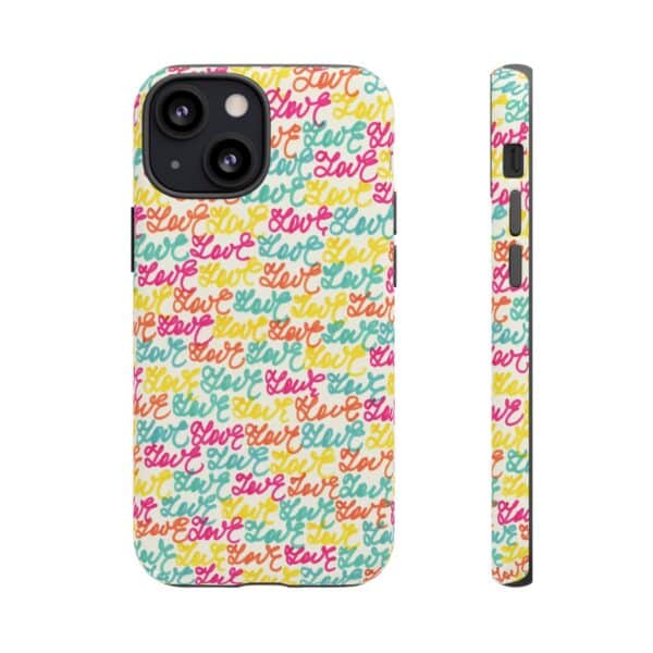 Rainbow Designs Colorful Love Letters On Tough Cases Custom Phone Cases For iPhone Google Pixel and Samsung Series - Image 45