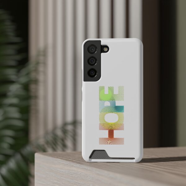 Rainbow Designs "HOPE" On Phone Case With Card Holder - Image 8