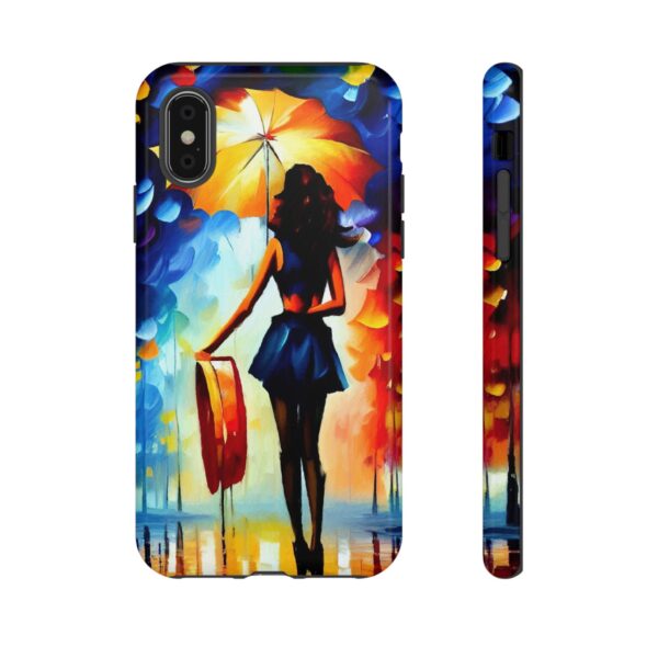 Rainbow Designs Woman With Umbrella On Tough Cases Custom Phone Case For iPhone and Samsung Series - Image 5