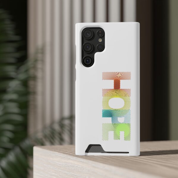 Rainbow Designs "HOPE" On Phone Case With Card Holder For iPhone and Samsung - Image 24