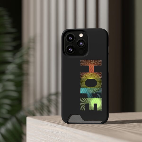 Rainbow Designs "HOPE" On Phone Case With Card Holder For iPhone and Samsung - Image 44