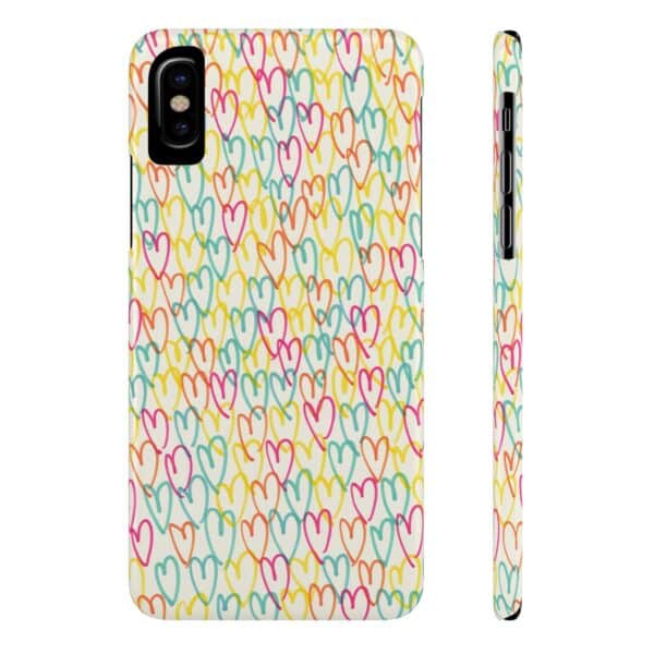 Rainbow Designs Colorful Hearts On Slim Phone Cases Case-Mate Custom Phone Cases For iPhone and Samsung Series - Image 3