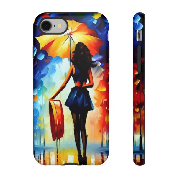 Rainbow Designs Woman With Umbrella On Tough Cases Custom Phone Case For iPhone and Samsung Series - Image 2