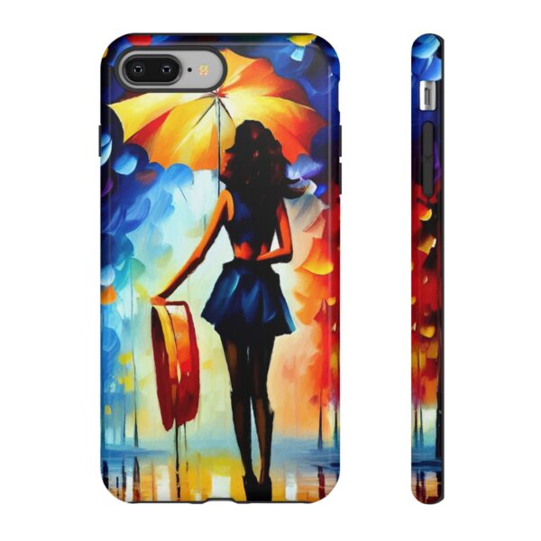 Rainbow Designs Woman With Umbrella On Tough Cases Custom Phone Case For iPhone and Samsung Series - Image 3