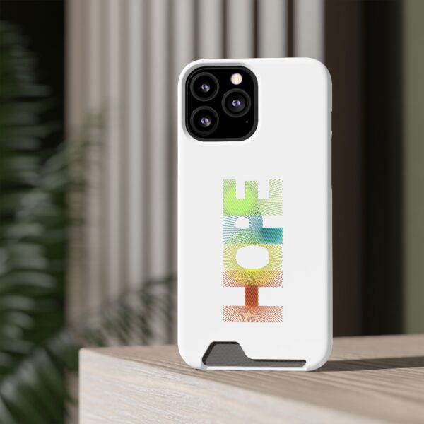 Rainbow Designs "HOPE" On Phone Case With Card Holder - Image 52