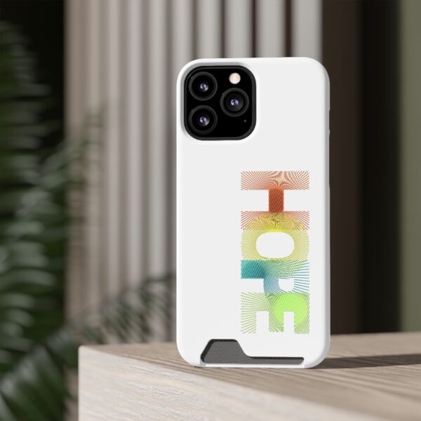 Rainbow Designs "HOPE" On Phone Case With Card Holder For iPhone and Samsung - Image 52