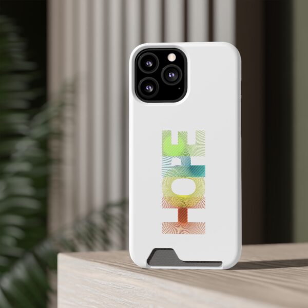 Rainbow Designs "HOPE" On Phone Case With Card Holder - Image 56