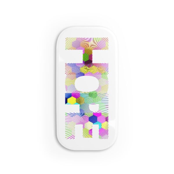 Rainbow Designs "HOPE" On Phone Click-On Grip White