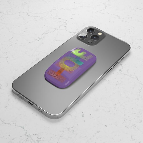 Rainbow Designs "HOPE" On Phone Click-On Grip Purple - Image 4