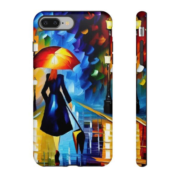 Rainbow Designs Woman With Umbrella On Tough Cases Custom Phone Case For iPhone and Samsung Series - Image 4