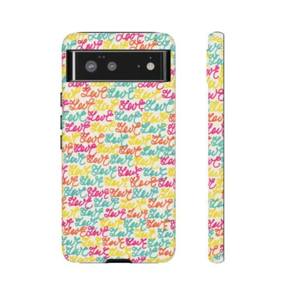 Rainbow Designs Colorful Love Letters On Tough Cases Custom Phone Cases For iPhone Google Pixel and Samsung Series - Image 73