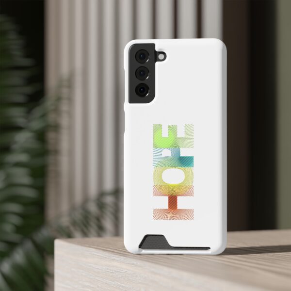 Rainbow Designs "HOPE" On Phone Case With Card Holder - Image 148