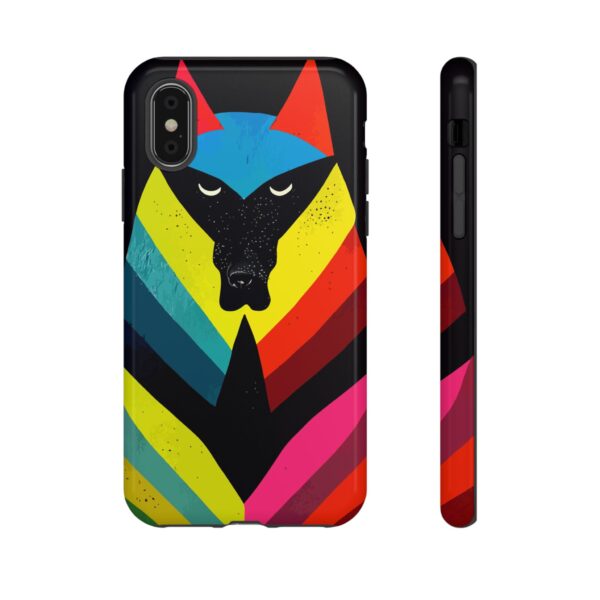 Rainbow Designs Wolf Head On Tough Cases Custom Phone Cases For iPhone Google Pixel and Samsung Series. - Image 5