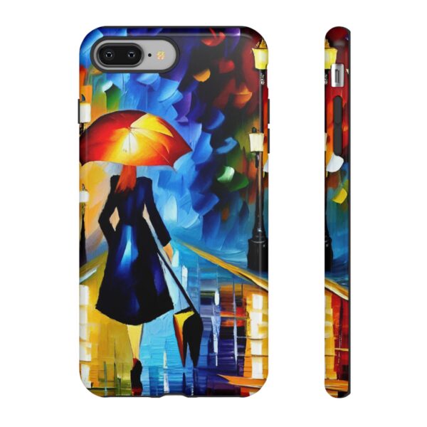 Rainbow Designs Woman With Umbrella On Tough Cases Custom Phone Case For iPhone and Samsung Series - Image 3