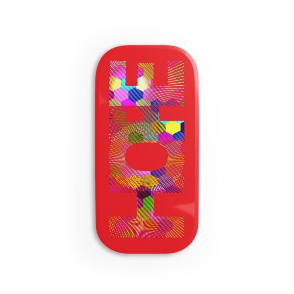 Rainbow Designs "HOPE" On Phone Click-On Grip Red