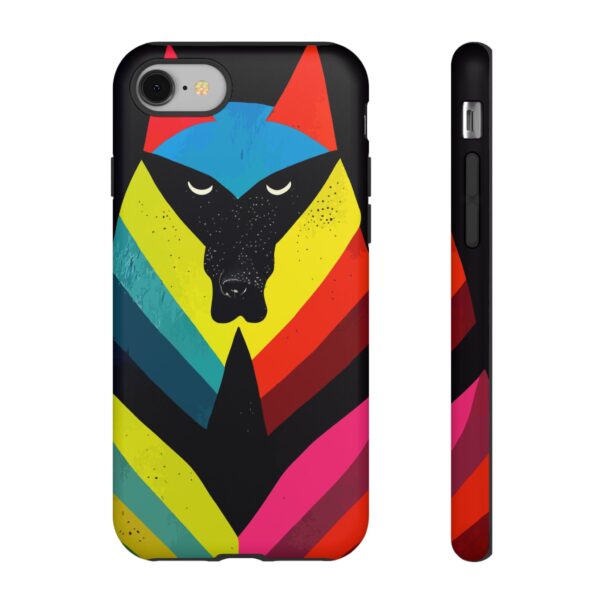 Rainbow Designs Wolf Head On Tough Cases Custom Phone Cases For iPhone Google Pixel and Samsung Series. - Image 2