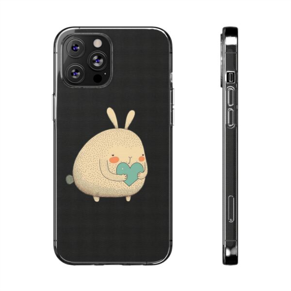 Rainbow Designs Cute Bunny On Clear Silicone Phone Case Custom Phone Cover For iPhone Series - Image 13