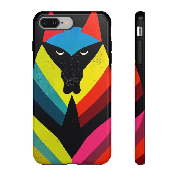 Rainbow Designs Wolf Head On Tough Cases Custom Phone Cases For iPhone Google Pixel and Samsung Series. - Image 3