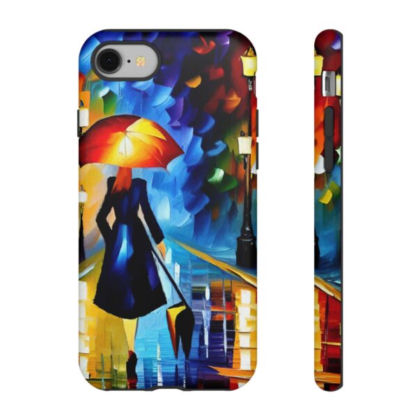 Rainbow Designs Woman With Umbrella On Tough Cases Custom Phone Case For iPhone and Samsung Series - Image 2