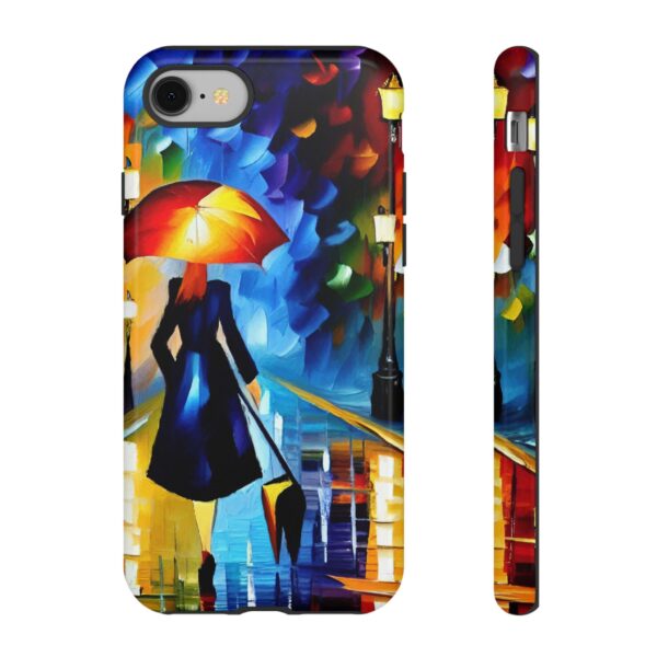 Rainbow Designs Woman With Umbrella On Tough Cases Custom Phone Case For iPhone and Samsung Series