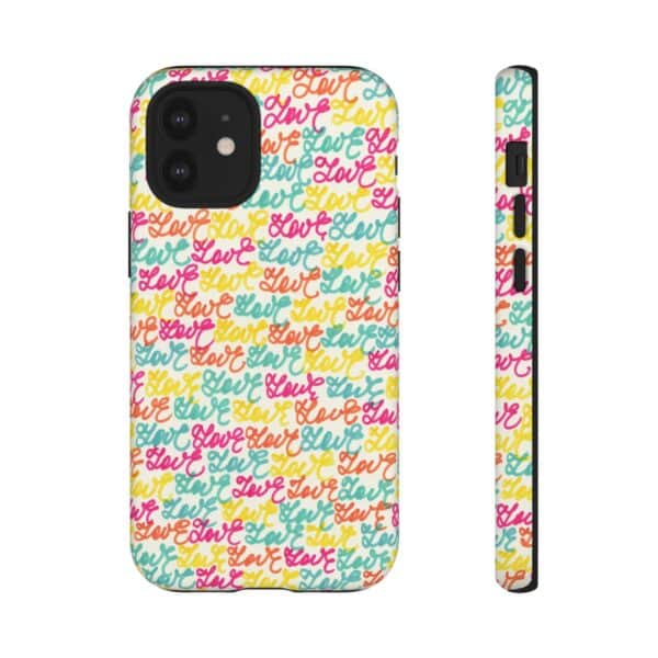 Rainbow Designs Colorful Love Letters On Tough Cases Custom Phone Cases For iPhone Google Pixel and Samsung Series - Image 32