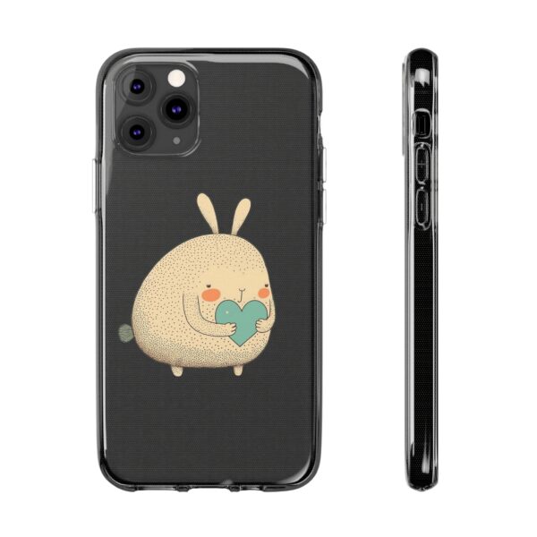 Rainbow Designs Cute Bunny On Clear Silicone Phone Case Custom Phone Cover For iPhone Series - Image 17