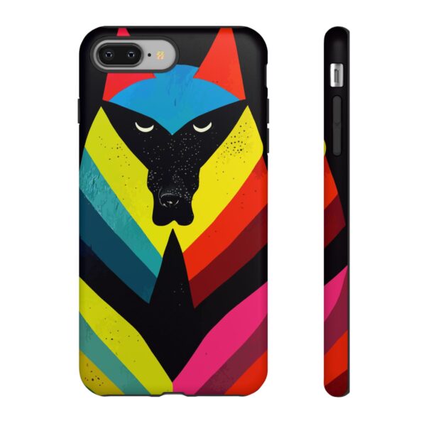 Rainbow Designs Wolf Head On Tough Cases Custom Phone Cases For iPhone Google Pixel and Samsung Series. - Image 4