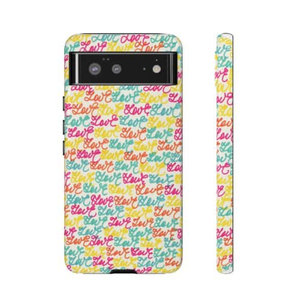 Rainbow Designs Colorful Love Letters On Tough Cases Custom Phone Cases For iPhone Google Pixel and Samsung Series - Image 71