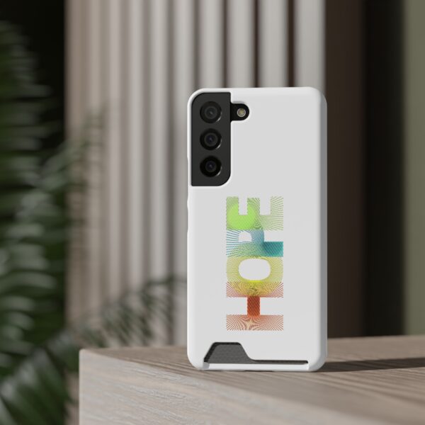 Rainbow Designs "HOPE" On Phone Case With Card Holder - Image 4