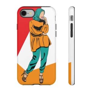 Rainbow Designs Girl With Headscarf On Tough Cases Custom Phone Cases For iPhone Google Pixel and Samsung Series