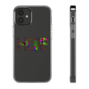 Rainbow Designs "HOPE" On Clear Cases For iPhone and Samsung Black