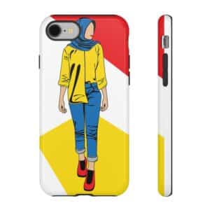 Rainbow Designs Girl With Headscarf On Tough Cases Custom Phone Cases For iPhone Google Pixel and Samsung Series.