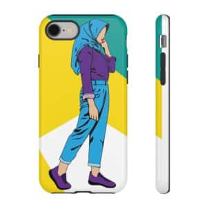 Rainbow Designs Girl With Headscarf On Tough Cases Custom Phone Cases For iPhone Google Pixel and Samsung Series