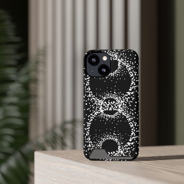 Rounded Shapes With Black Background On Phone Case With Card Holder - Image 40