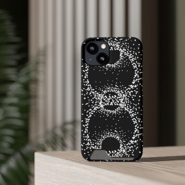 Rounded Shapes With Black Background On Phone Case With Card Holder - Image 32