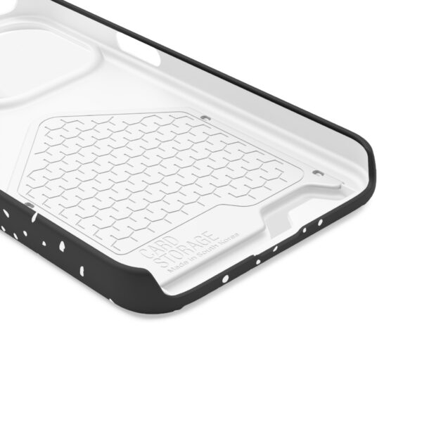 Rounded Shapes With Black Background On Phone Case With Card Holder - Image 47