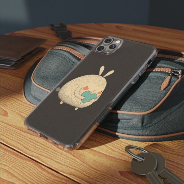 Cute Bunny On Clear Silicone Phone Case Custom Phone Cover For iPhone Series - Image 20