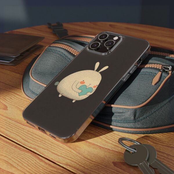 Cute Bunny On Clear Silicone Phone Case Custom Phone Cover For iPhone Series - Image 8