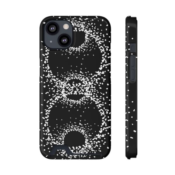 Rounded Shapes With Black Background On Phone Case With Card Holder - Image 105