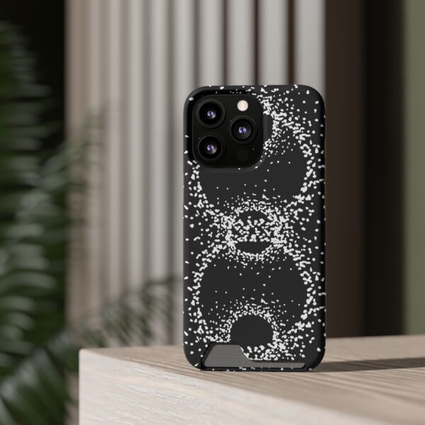 Rounded Shapes With Black Background On Phone Case With Card Holder - Image 48