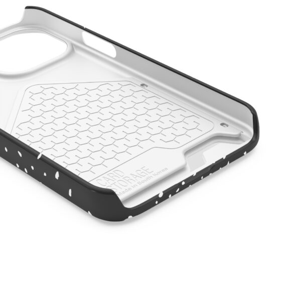 Rounded Shapes With Black Background On Phone Case With Card Holder - Image 35