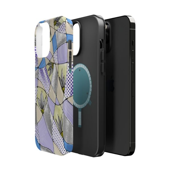 Wave Tiles | Floral Magnetic Tough Case for iPhone - Image 66