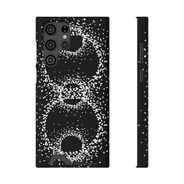Rounded Shapes With Black Background On Phone Case With Card Holder - Image 21