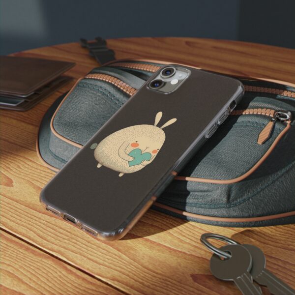 Cute Bunny On Clear Silicone Phone Case Custom Phone Cover For iPhone Series - Image 16