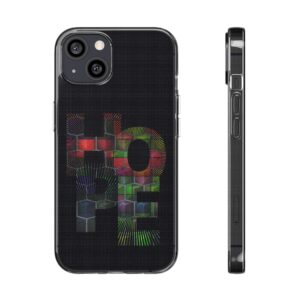 Rainbow Designs "HOPE" On Clear Silicone Phone Case For iPhone and Samsung Black