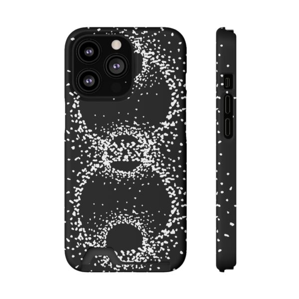 Rounded Shapes With Black Background On Phone Case With Card Holder - Image 45