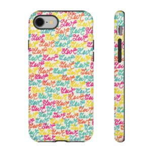Colorful Love Letters Tough Cases Custom Phone Cases For iPhone Google Pixel and Samsung Series