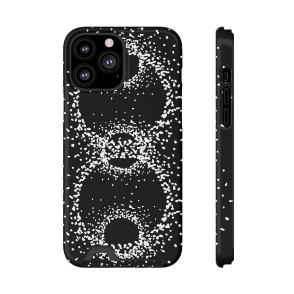 Rounded Shapes With Black Background On Phone Case With Card Holder - Image 49