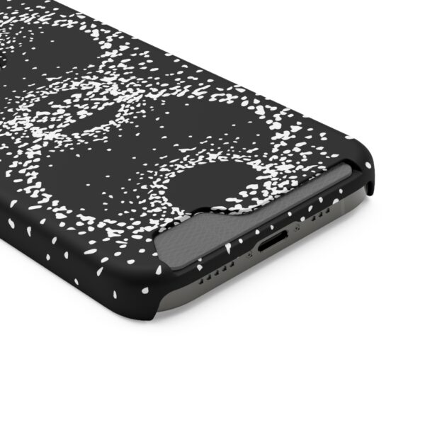 Rounded Shapes With Black Background On Phone Case With Card Holder - Image 126
